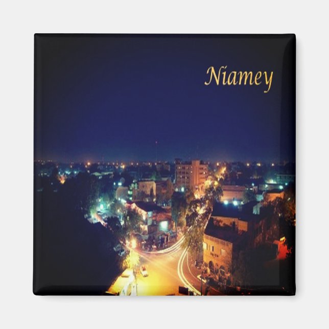 zNE003 NIAMEY by Night, NIGER, Afrika, Fridge Magnet (Framsidan)