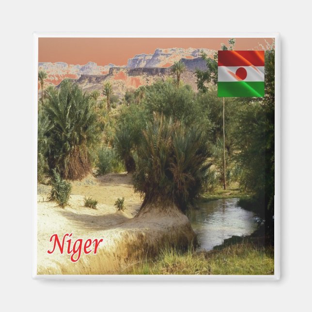 zNE008 NIGER, Oasis Bilma, Afrika, Fridge Magnet (Framsidan)