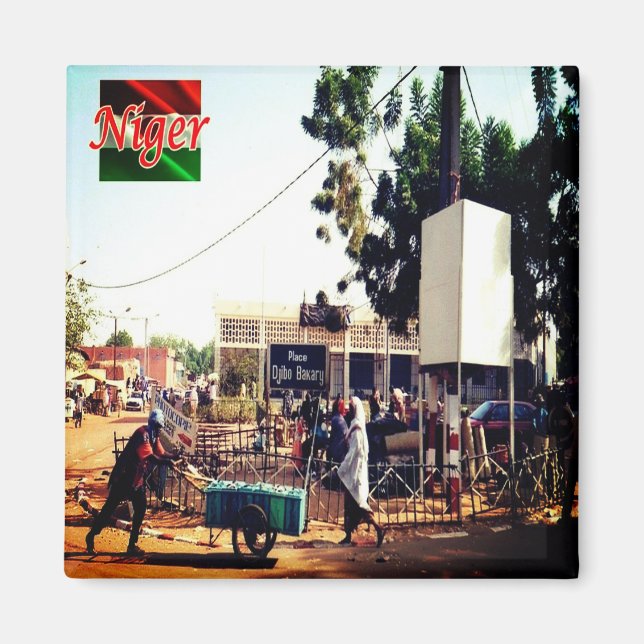 zNE009 NIGER, Ställe Djibo Bakary Walraven, Fridge Magnet (Framsidan)
