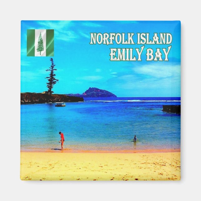 zNF007NORFOLK ISLAND, Emily Bay, Oceania, Fridge Magnet (Framsidan)