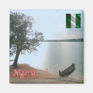 zNG008 NIGERIA, Oguta Sjö Cropping, Afrika, Fridge Magnet