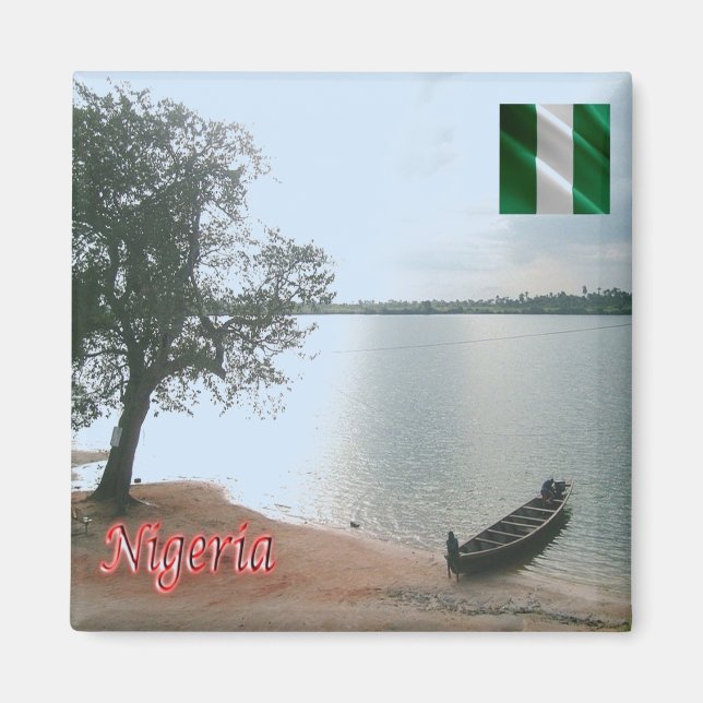 zNG008 NIGERIA, Oguta Sjö Cropping, Afrika, Fridge Magnet (Framsidan)
