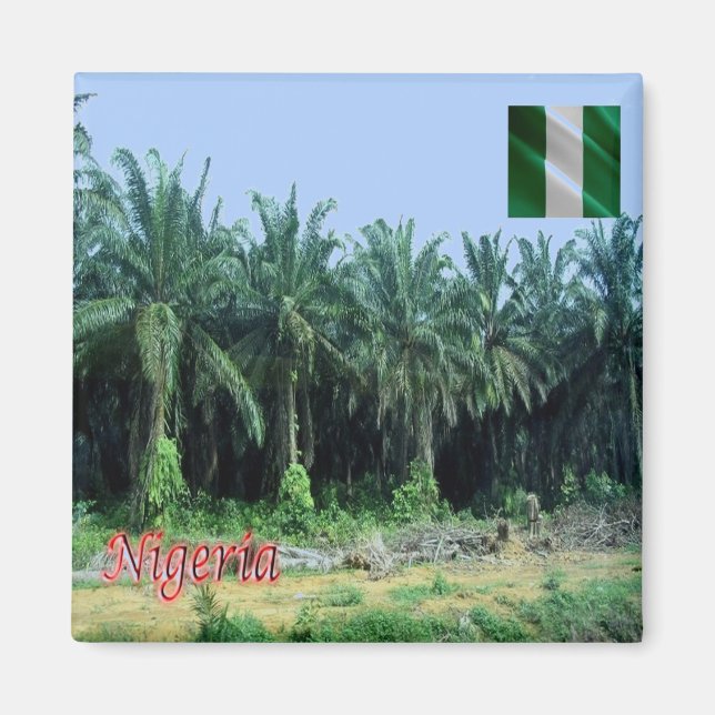 zNG009 NIGERIA, Handflatan Träd, Afrika, Fridge Magnet (Framsidan)