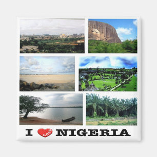zNG011 NIGERIA I Kärlek, Mosaic, Afrika, Fridge Magnet