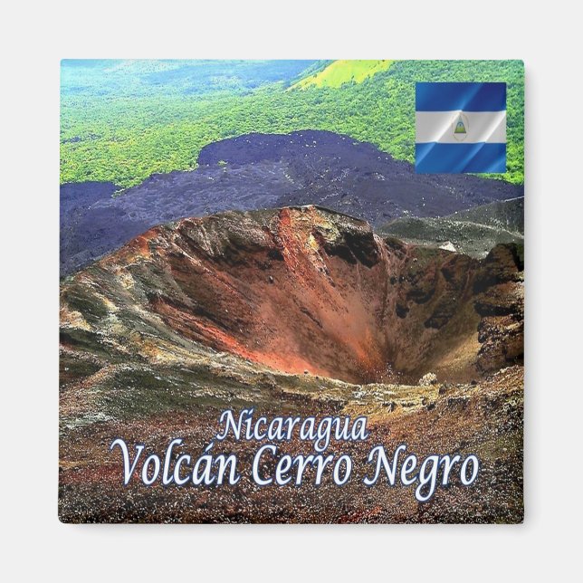 zNI007 VOLCANO CERRO NEGRO, Nicaragua, Fridge Magnet (Framsidan)