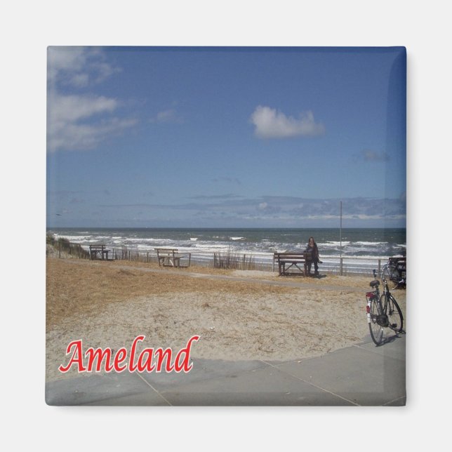zNL016 AMELAND, Frisiska öarna, Nederländerna, Fri Magnet (Framsidan)