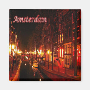 zNL020 AMSTERDAM-landskapsnatten, Europa, Fridge Magnet