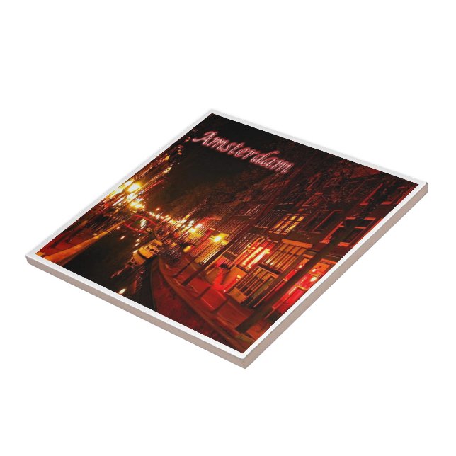 zNL020 AMSTERDAM-landskapsnatten, Europa Kakelplatta (Sidan)