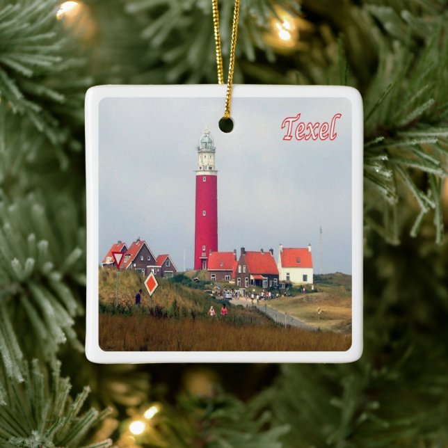 zNL023 TEXEL LIGHTHOUSE Frisian Islands Julgransprydnad Keramik (Träd)