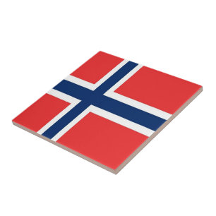 zNO001 NORWEGIAN-FLAGGA, Norge Kakelplatta