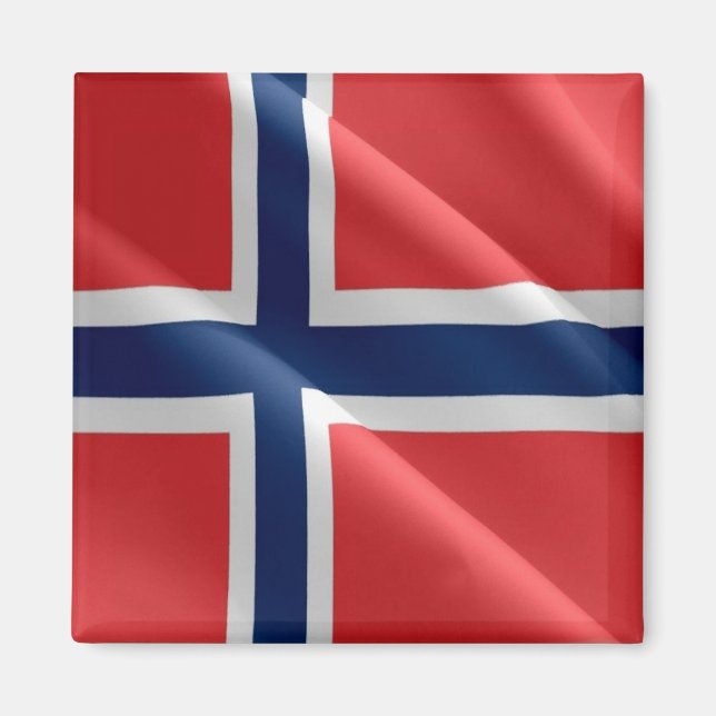 zNO002 NORWEGIAN-FLAGGA, Norge, Fridge Magnet (Framsidan)