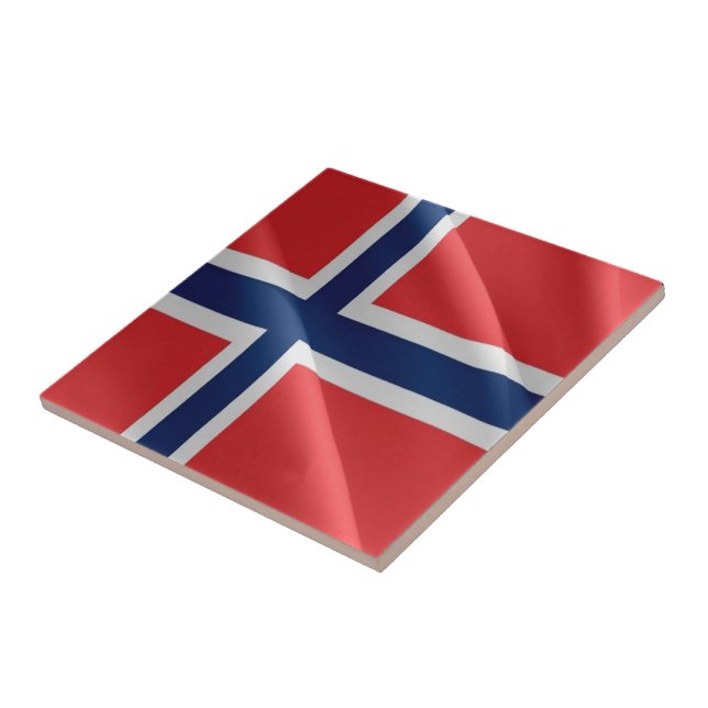 zNO002 NORWEGIAN-FLAGGA, Norge, Kakelplatta (Sidan)