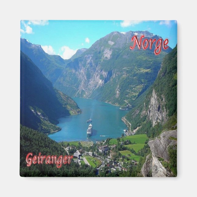 zNO005 GEIRANGER, Norge, Europa, Frankrike Magnet (Framsidan)