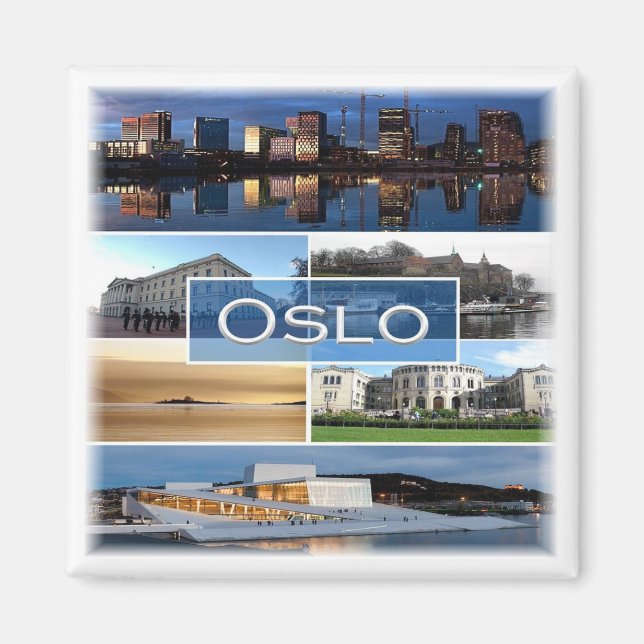 zNO006 OSLO, Norge, Europa, Frankrike Magnet (Framsidan)