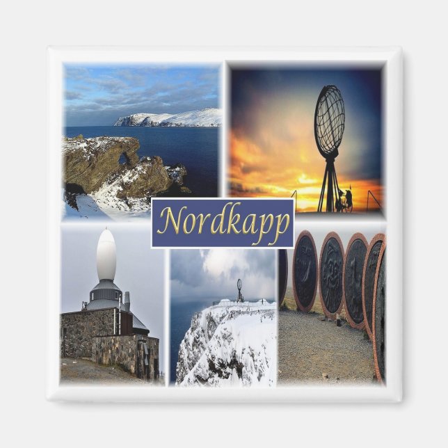 zNO007 NORDKAPP NORTH CAPE, Norge, Europa, Fridge Magnet (Framsidan)