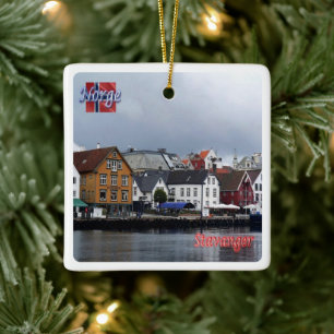 zNO010 STAVANGER, Norge, Europa Julgransprydnad Keramik