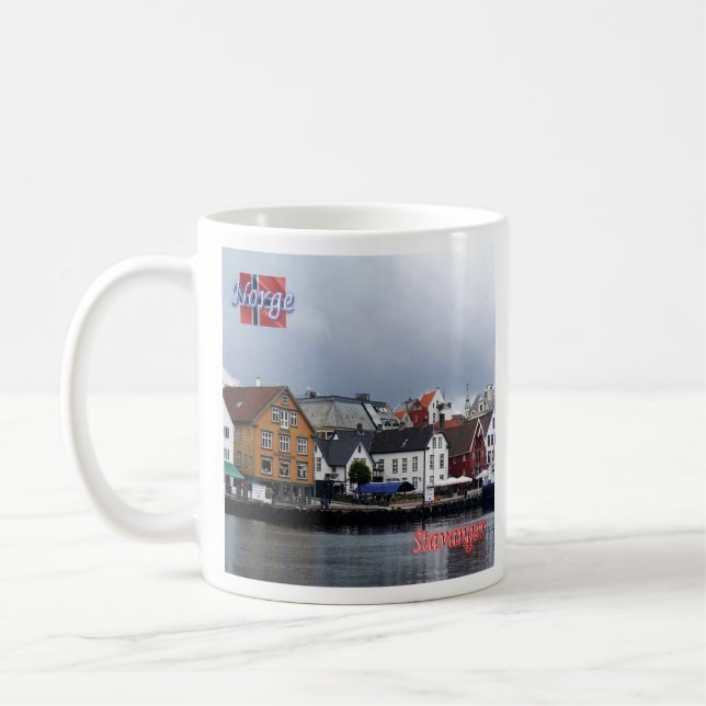 zNO010 STAVANGER, Norge, Europa Kaffemugg (Vänster)