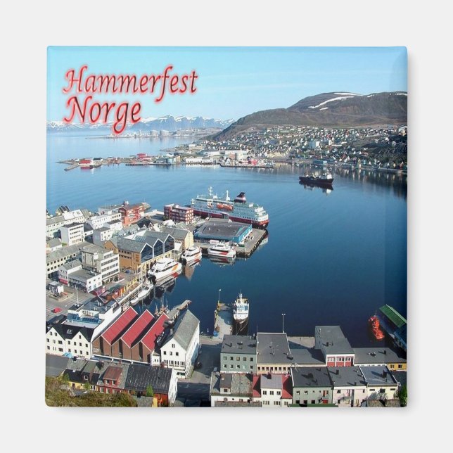 zNO016 HAMMERFEST, Norge, Europa, Fridge Magnet (Framsidan)