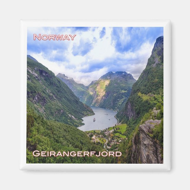 zNO019 GEIRANGERFJORD, Norge, Europa, Frankrike Magnet (Framsidan)