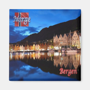 zNO022 BERGEN BRYGGEN, Norge, Europa, Frankrike Magnet
