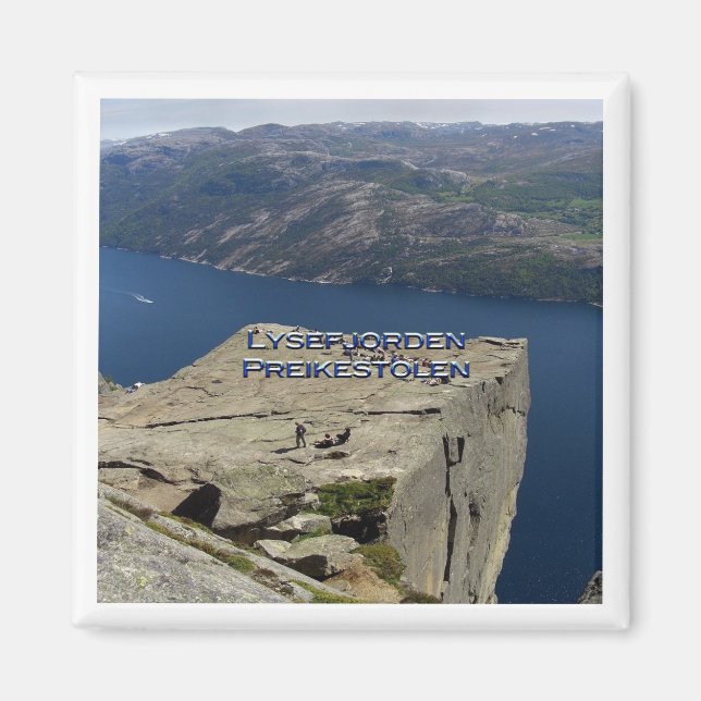 zNO024 LYSEFJORDEN PREIKESTOLEN, Norge, Fridge Magnet (Framsidan)