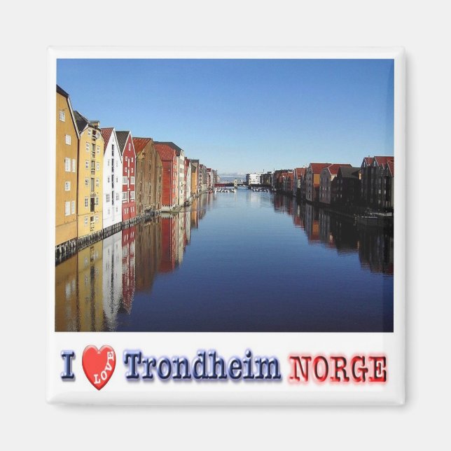 zNO026 TRONDHEIM "I Kärlek", Norge, Europa, Fridge Magnet (Framsidan)