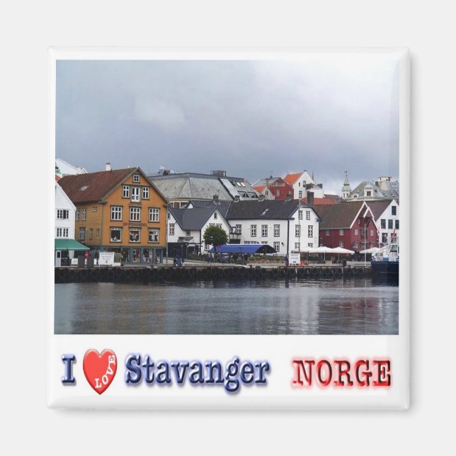 zNO027 STAVANGER "I Kärlek", Norge, Europa, Fridge Magnet (Framsidan)