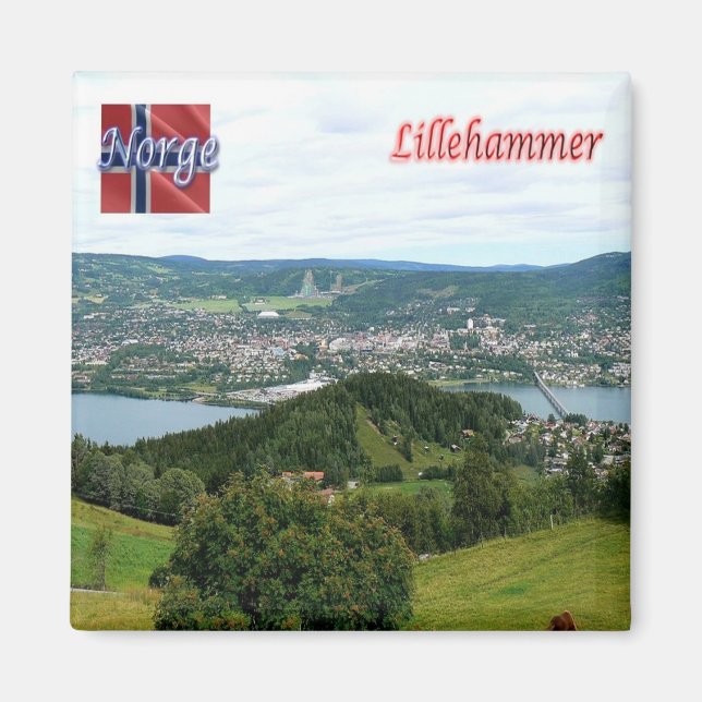 zNO028 LILLEHAMMER, Norge, Europa, Frankrike Magnet (Framsidan)