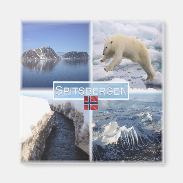 zNO029 SPITSBERGEN, Norge, Europa, Fridge Magnet (Framsidan)