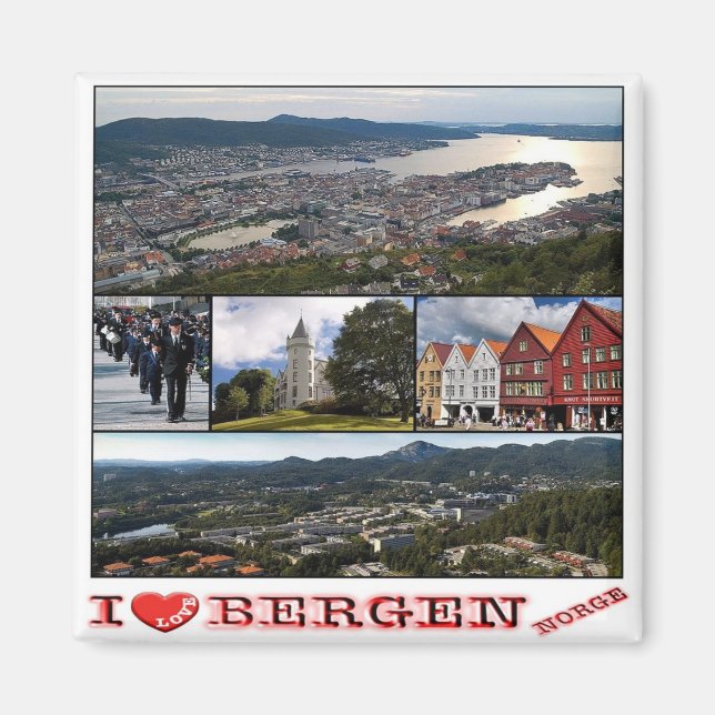 zNO040 BERGEN, Norway, Europe, Fridge Magnet (Framsidan)