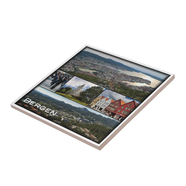 zNO043 BERGEN, Norge, Europa Kakelplatta (Sidan)