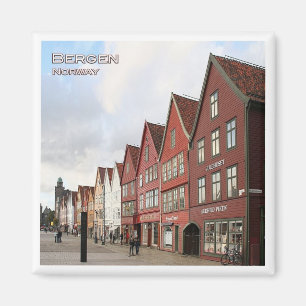 zNO044 BERGEN BRYGGEN, Norge, Europa, Frankrike Magnet