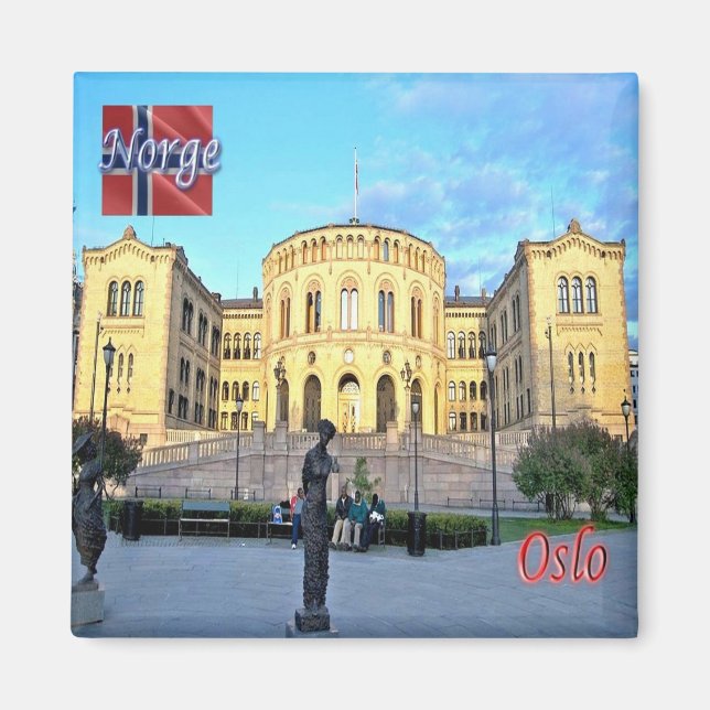 zNO045 OSLO Stortingsbygningen, Norge, Fridge Magnet (Framsidan)