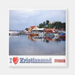 zNO048 KRISTIANSAND "I Kärlek", Norge, Fridge Magnet