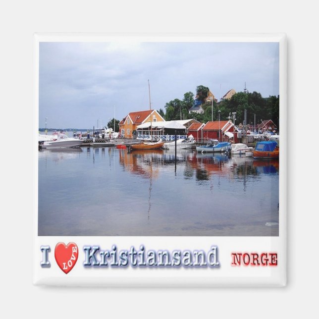 zNO048 KRISTIANSAND "I Kärlek", Norge, Fridge Magnet (Framsidan)