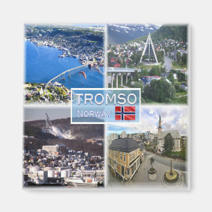 zNO049 TROMSO Artic Cathedral, antennvy, Norge Magnet