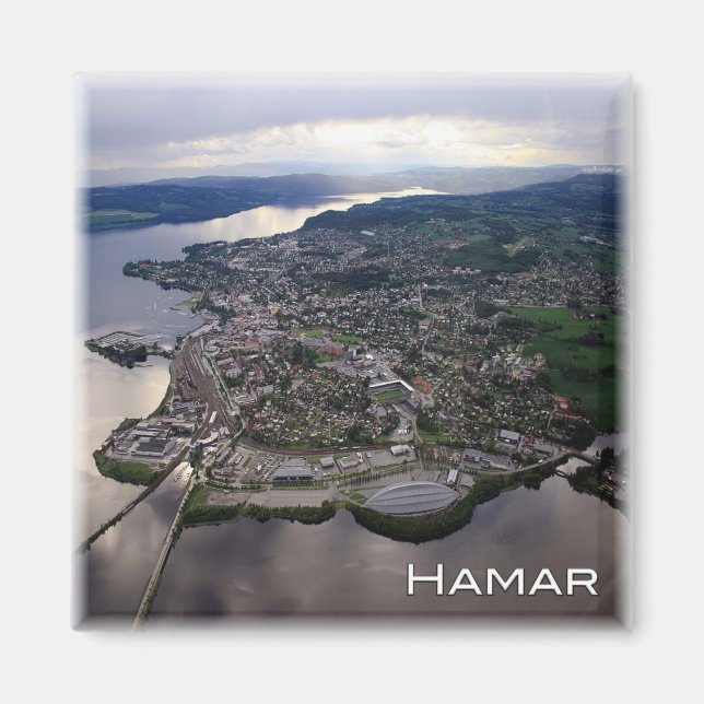 zNO052 HAMAR panorama, Norge, Europa, Frankrike Magnet (Framsidan)