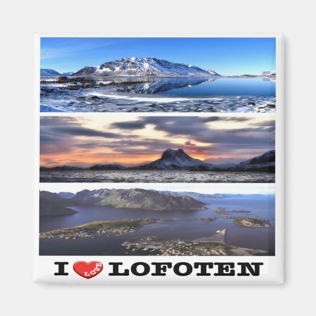 zNO066 LOFOTEN "I KÄRLEK", Norge, Fridge Magnet (Framsidan)