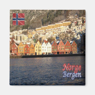 zNO074 BERGEN BRYGGEN, Norge, Europa, Frankrike Magnet