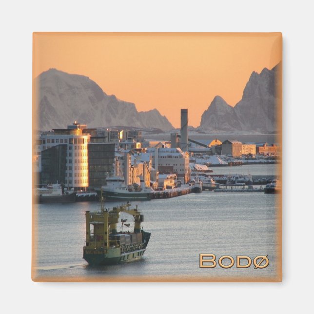 zNO077 BODØ marina, Norge, Europa, Fridge Magnet (Framsidan)
