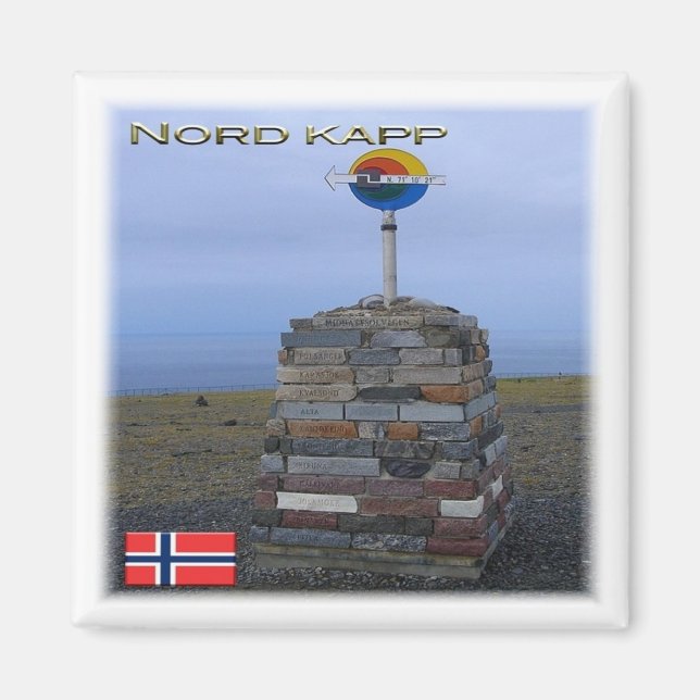 zNO078 NORD KAPP, Norge, Europa, Frankrike Magnet (Framsidan)