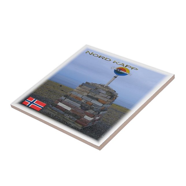 zNO078 NORD KAPP, Norge, Europa Kakelplatta (Sidan)