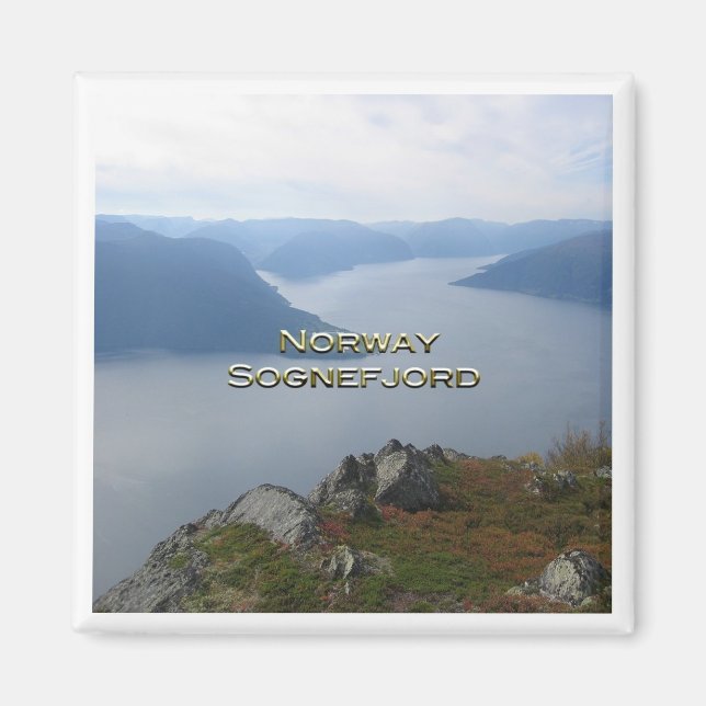 zNO086 SOGNEFJORD-vy på Vangsnes, Norwey, Fridge Magnet (Framsidan)