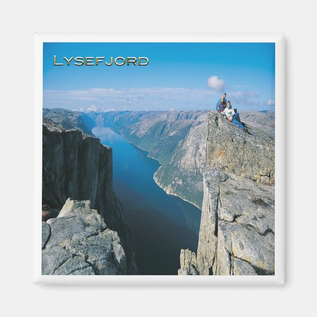 zNO096 LYSEFJORDEN LYSEFJORD från Kjerag, Fridge Magnet (Framsidan)