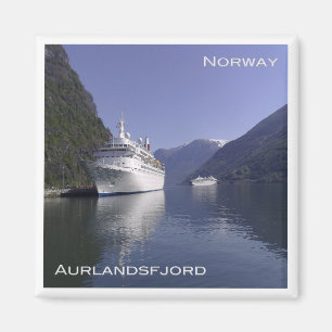 zNO101 AURLANDSFJORD, Cruise frakt at Flåm, Norge Magnet