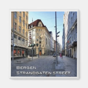 zNO103 BERGEN Strandgaten, Norge, Fridge Magnet