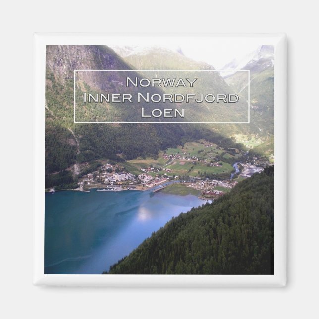 zNO110 INNER NORDFJORD LOEN, Norge, Fridge Magnet (Framsidan)