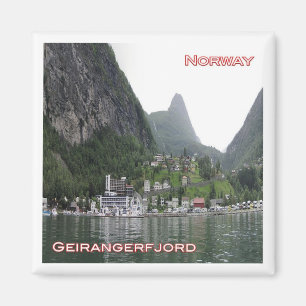zNO120 GEIRANGERFJORD panorama, Norge, Fridge Magnet