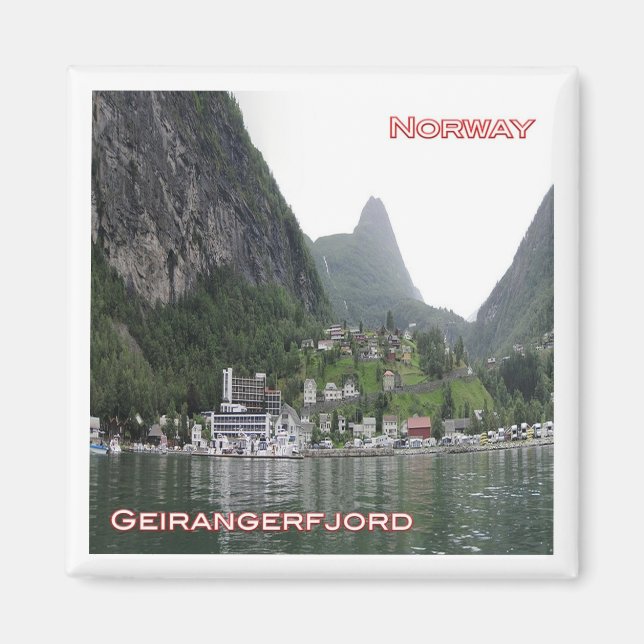 zNO120 GEIRANGERFJORD panorama, Norge, Fridge Magnet (Framsidan)