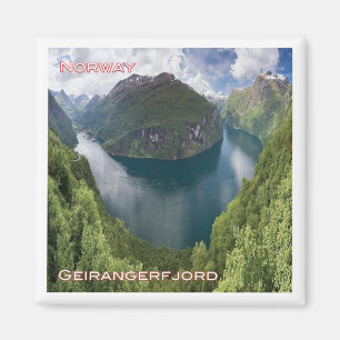 zNO121 GEIRANGERFJORD panorama, Norge, Fridge Magnet